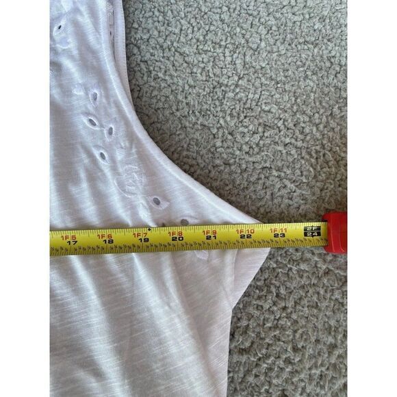 Torrid  White Babydoll Crew Neck Embroidered Eyelet Tie Back Top, 1X - Picture 6 of 8